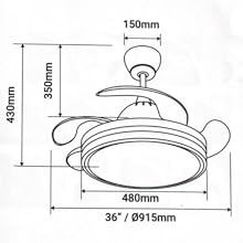 medidas ventilador blanco diametro