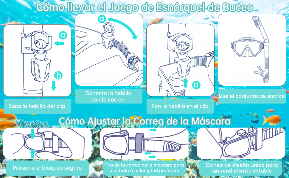 Gafas y Tubo de Snorkel Set para Adulto