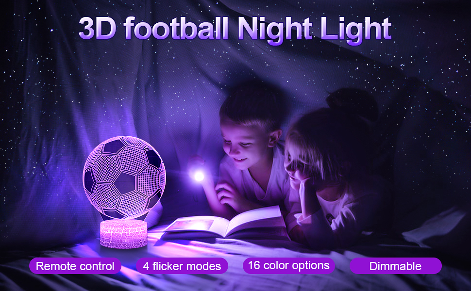 luz nocturna de fútbol 3D