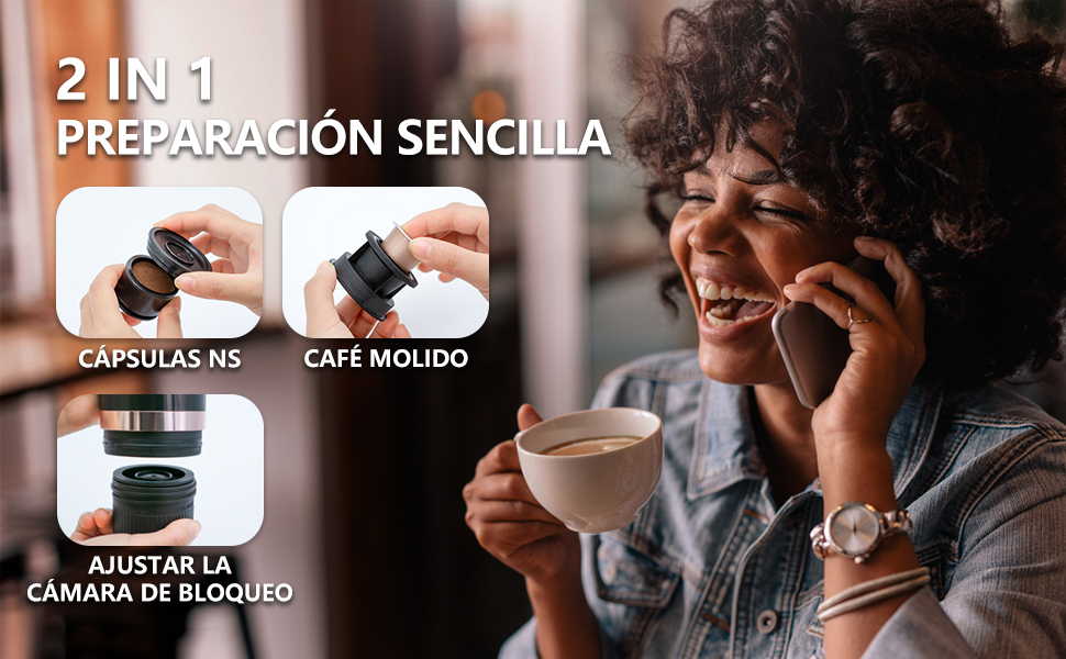 Máquina de café portátil cápsula