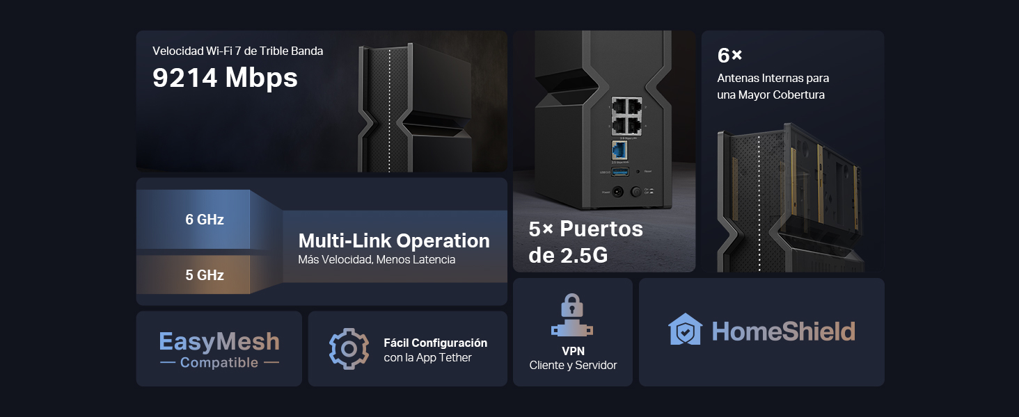 Archer BE550 - Nuevo Router Wi-Fi 7 BE9300 de Triple Banda