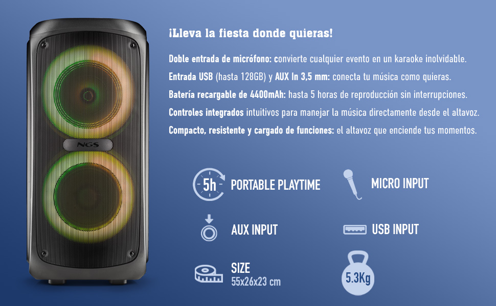 NGS, Wild Temper, Altavoz, Altavoz sin cables, NGS Wild Temper