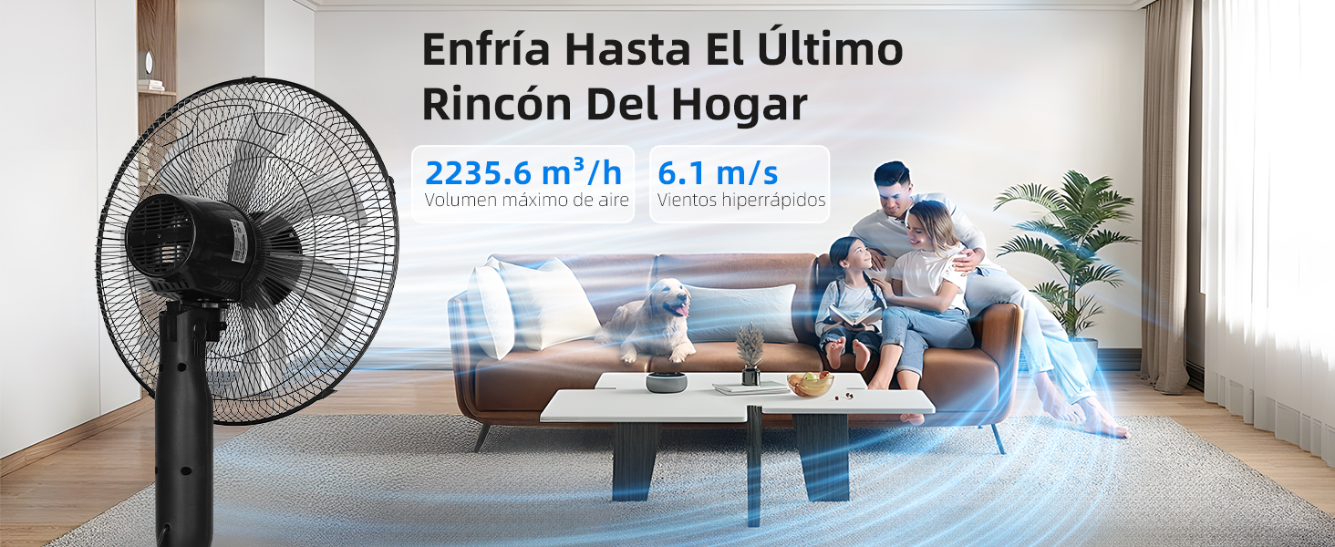 ventilador de pie silencioso con mando