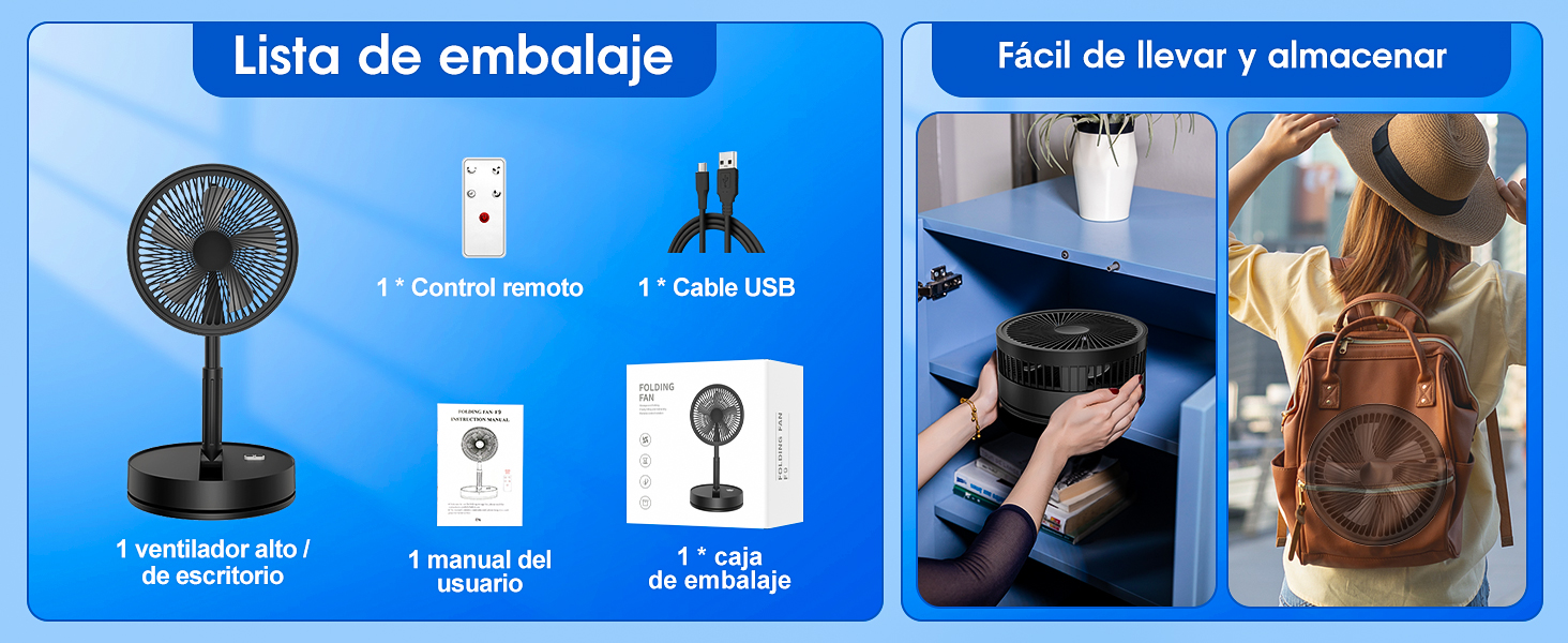 Oscilante Ventilador de Pie Portatil