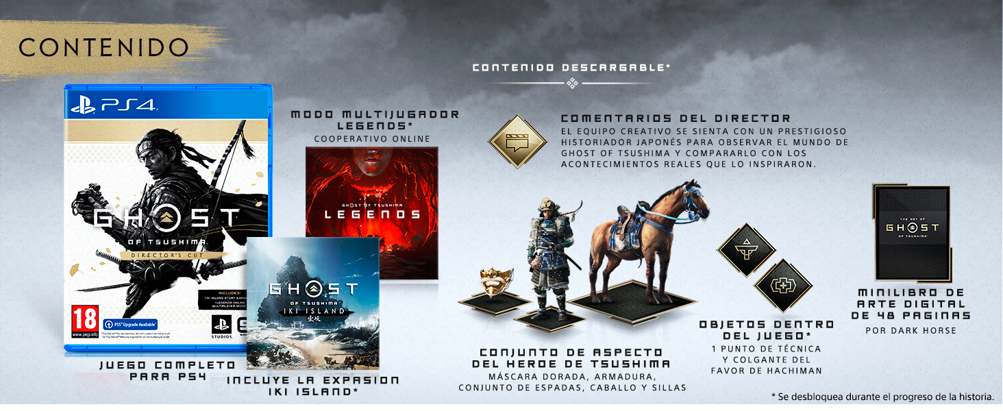 Ghost of Tsushima: Director's Cut - Contenido PS4