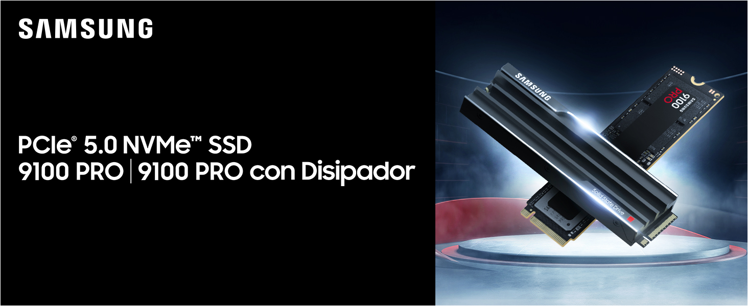 Samsung Memory SSD 9100 PRO con disipador