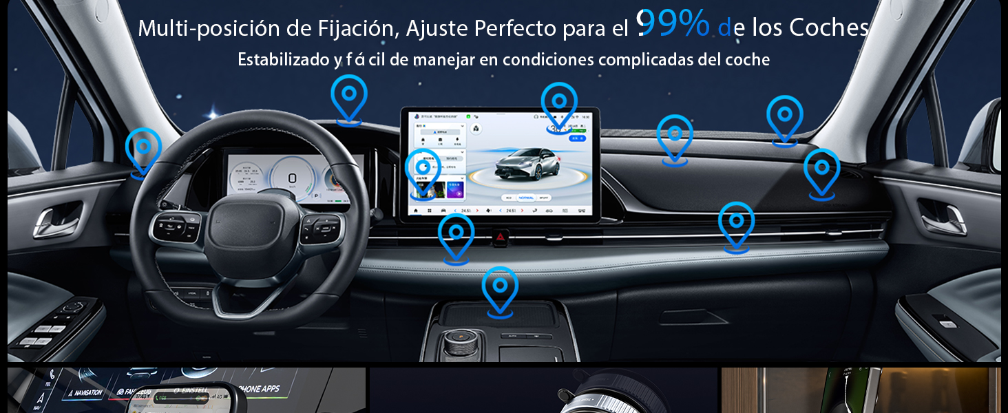 Multi-posición de Fijación, Ajuste Perfecto para el 99% de los Coches
