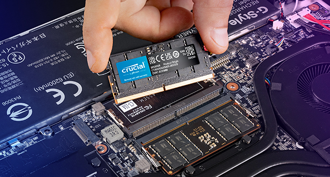 DRAM DDR5 Crucial para portátiles