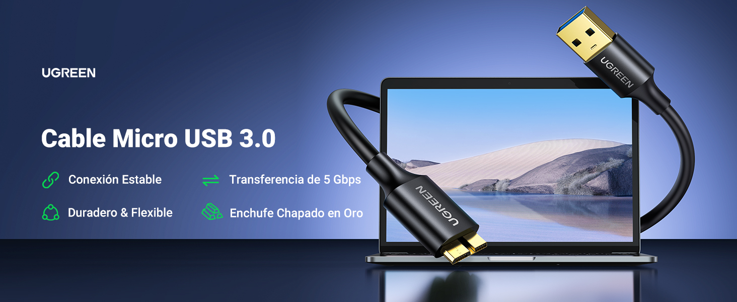 Cable USB Micro B para Disco Duro Externo