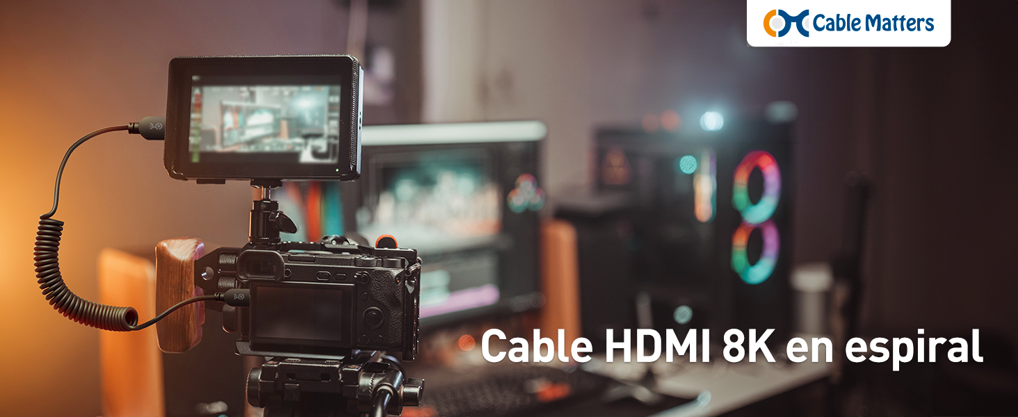 Cable Matters Coiled 8K HDMI Cable