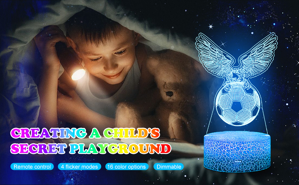 Lámpara de fútbol para niños, luz nocturna de fútbol de ensueño, lámpara de fútbol, luz de fútbol,