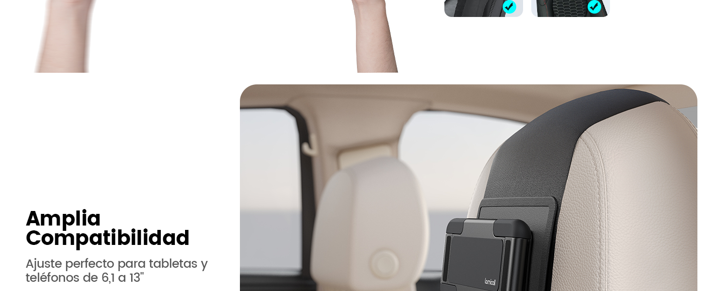 Lamicall Soporte Tablet Coche Reposacabezas