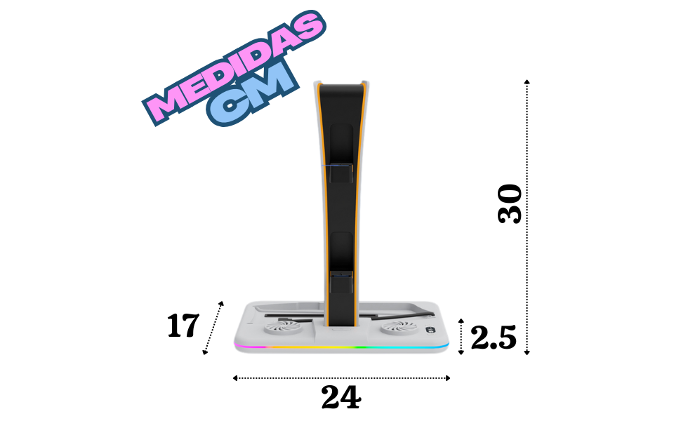 Soporte de pared Playstation 5 PS5 Slim con RGB ,Ventilador Refrigerador