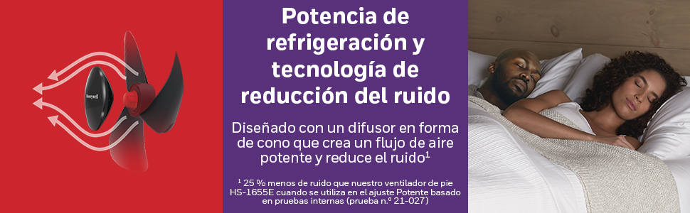 Honeywell; QuietSet; ventilador de pie; de torre; oscilante; tecnología de reducción de ruido;