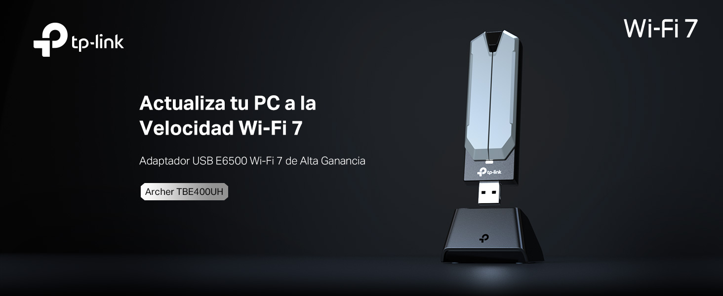 Archer TBE400UH - Adaptador USB Inalámbrico Wi-Fi 7 BE6500 de Alta Ganancia