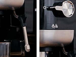 Brazo vaporizador cafetera espresso para bebidas con leche