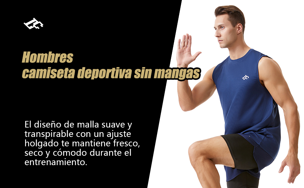 Hombres camiseta deportiva sin mangas