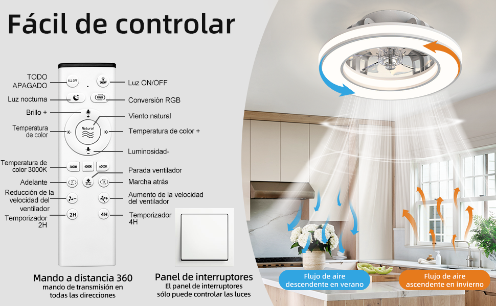 lampara ventilador techo