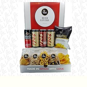 CAJA BEER LOVERS VALELI cerveza frutos secos snacks patatas fritas