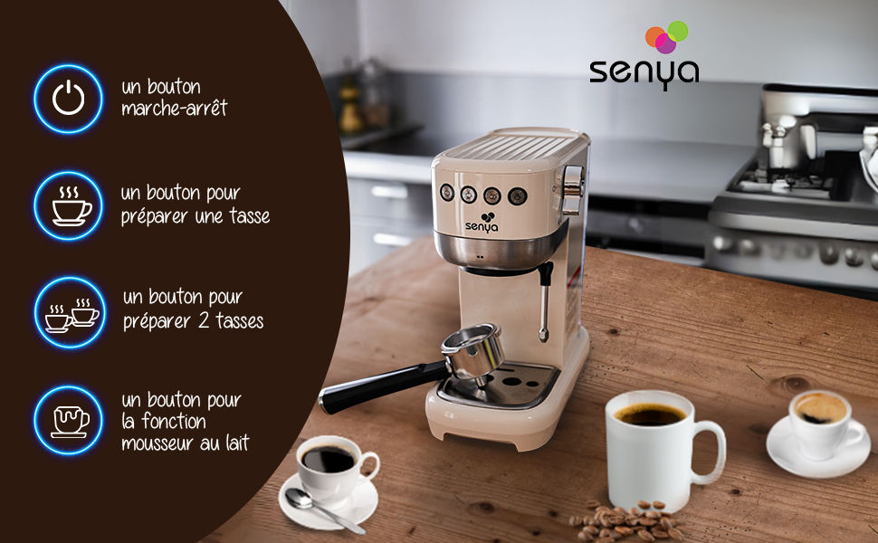 características Senya máquina Tasty Coffee espumador leche