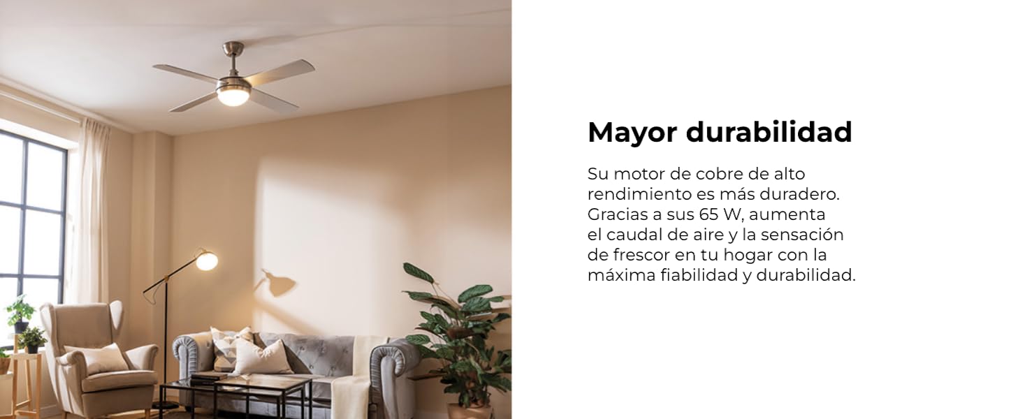 ventilador de techo con luz led ventiladores lampara aspas silencioso dormitorio Cecotec ceiling fan