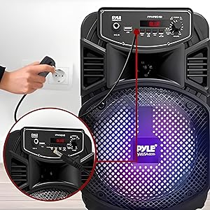 Altavoces Bluetooth Portátil Recargable Exteriores Subwoofer Tweeter Grabación Micrófono Luces