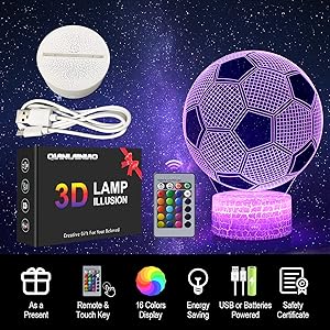 luz nocturna de fútbol 3D