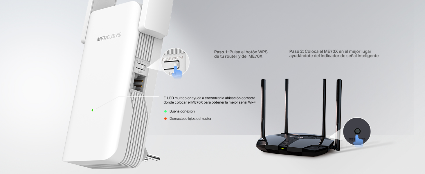 Extensor de red Wi-Fi 6 Mercusys ME70X