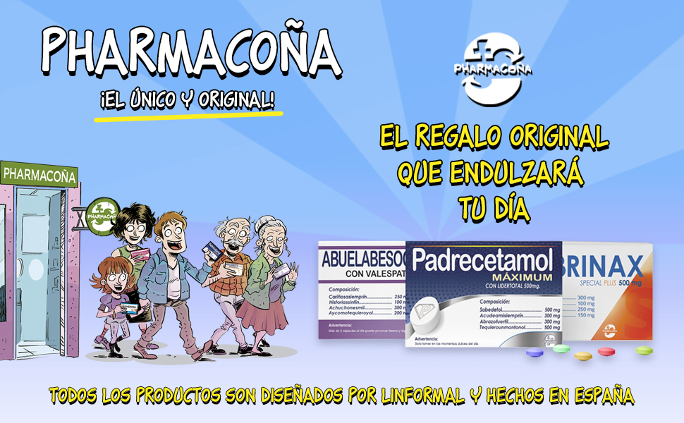 Farmacoña REGALO ORGINAL REGALOS ORIGINALES AMIGO INVISIBLE MEDICAMENTO DE BROMA REGALO BROMA