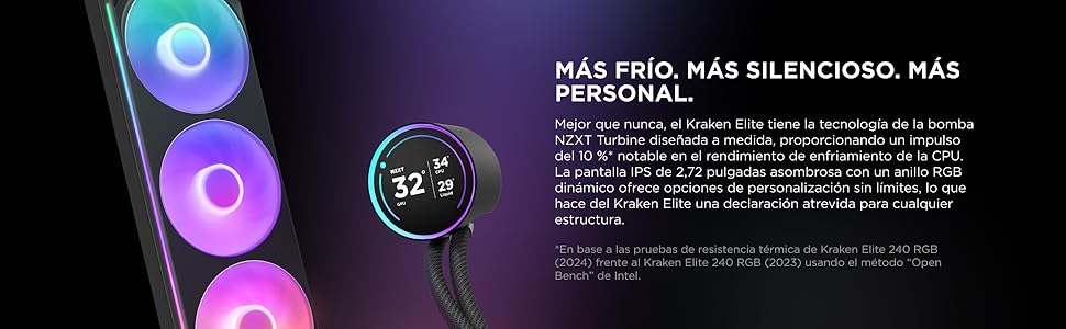 refrigeracion liquida cooler ventilador 120mm disipador 360mm 280mm 240mm kraken elite aio
