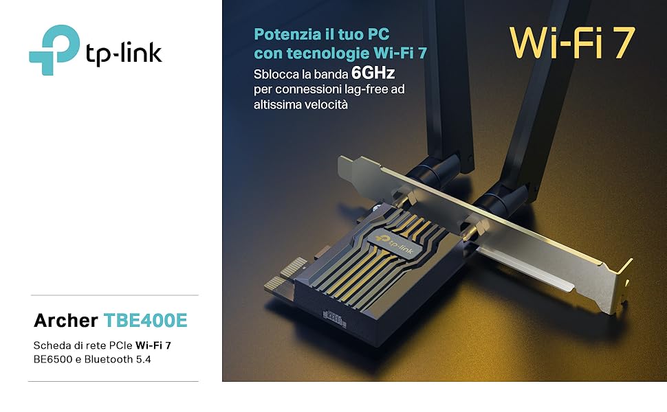 TP-Link Archer TBE400E - Tarjeta de red inalámbrica Wi-Fi 7 BE6500