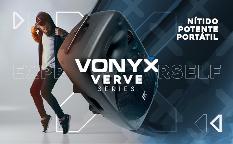 Vonyx Verve46 - Altavoz potente portátil grande ruedas trolley