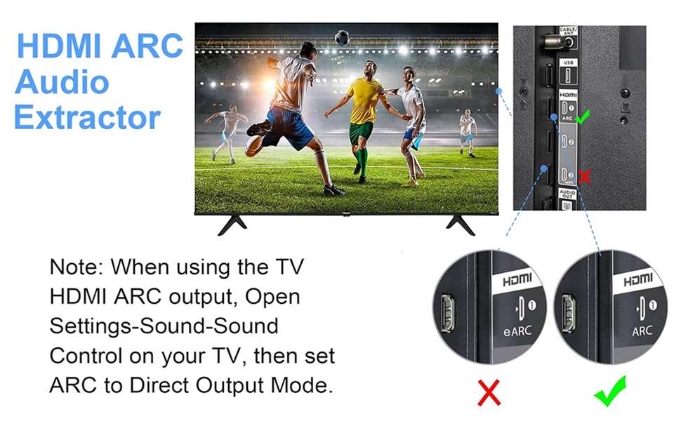 Adaptador HDMI a Audio para televisores con puerto ARC