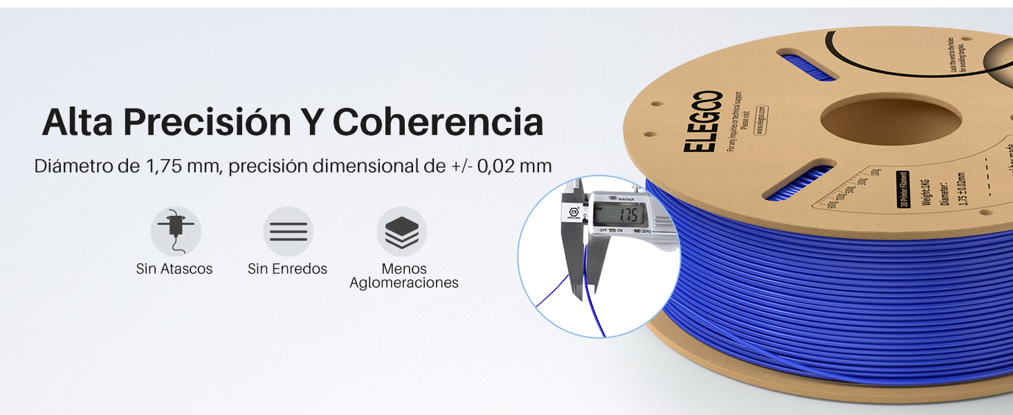 que destaca las características de precisión y coherencia de un producto, incluida una precisión del 1% de rpm, un funcionamiento estable y capacidades antiinterferentes