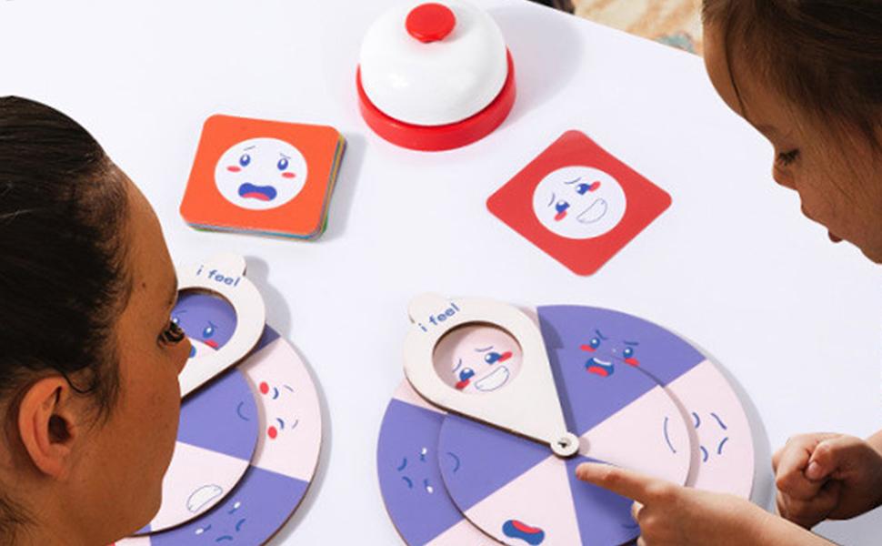 Rueda de emociones de madera para niños,Rueda de sentimientos para niños