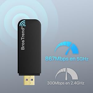 El adaptador WiFi USB de Linux ofrece 867 Mbps en 5 GHz o 300 Mbps en la banda WiFi de 2,4 GHz