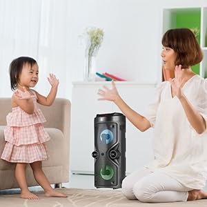 altavoz grande, altavoz potente, karaoke, altavoz karaoke con micrófono, altavoz con luces led
