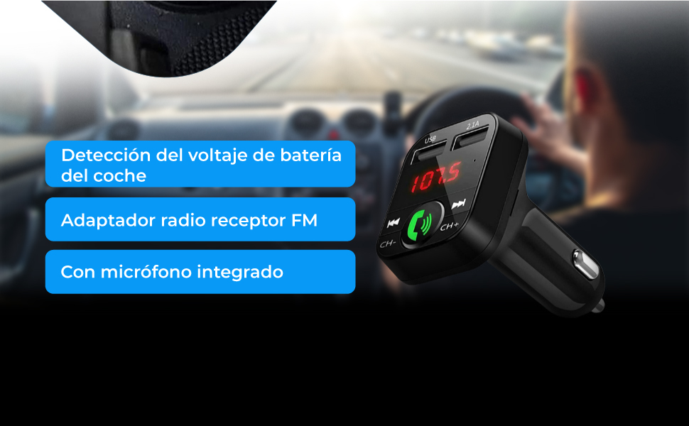 Transmisor FM Bluetooth Para Coche y Camión