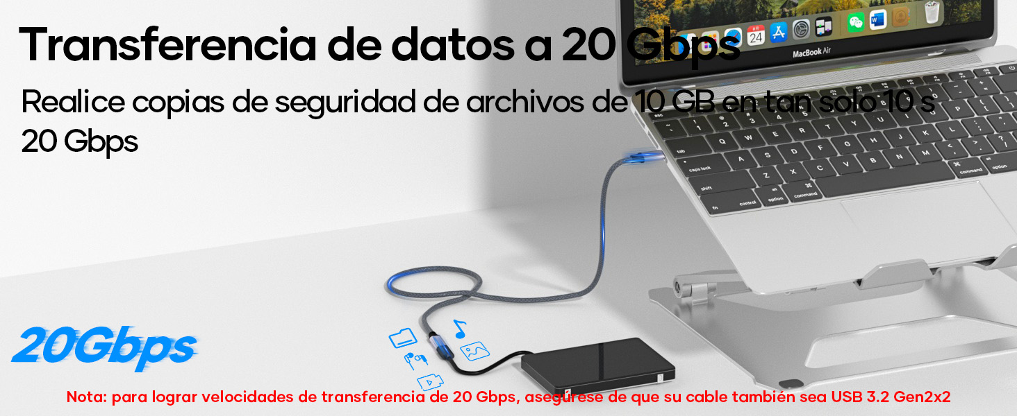 Cable de extensión USB C