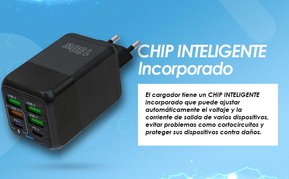 triple micro usb c qc 3.0 mobil 60w 66w 67 w cargador usbc carga rapida multi varios puertos