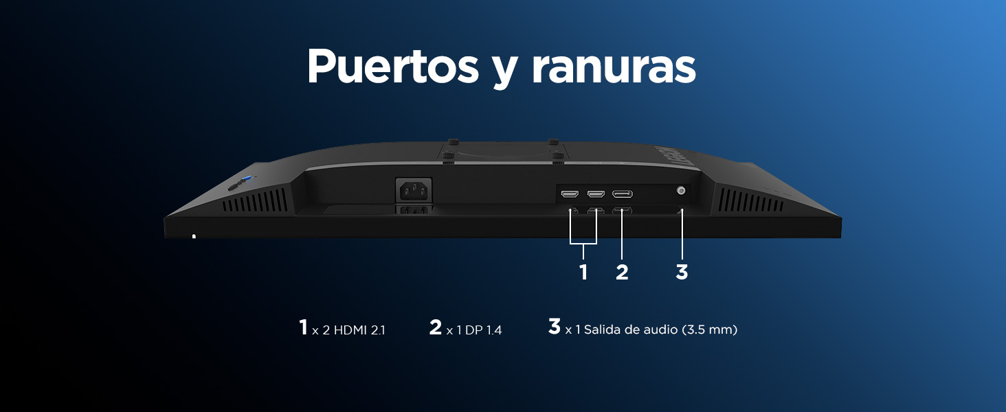 Lenovo Legion R25i-30 Descripción ubicación de puertos y ranuras