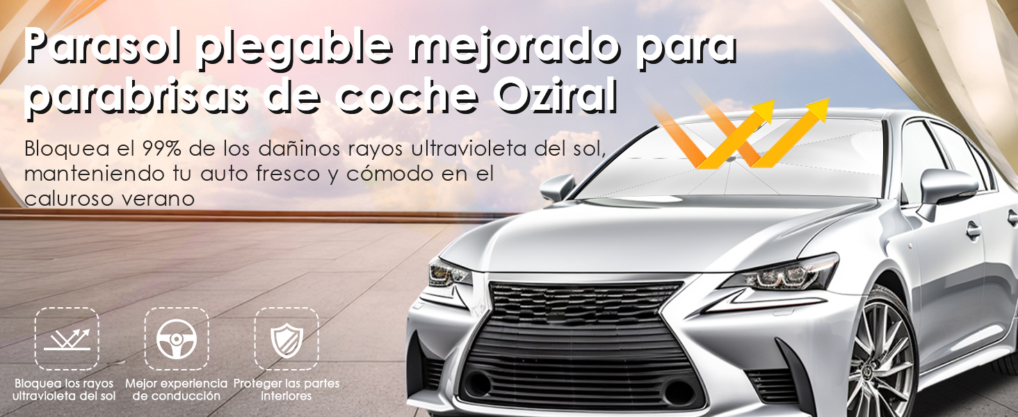 Parasol Plegable para Parabrisas Delantero de Coche,