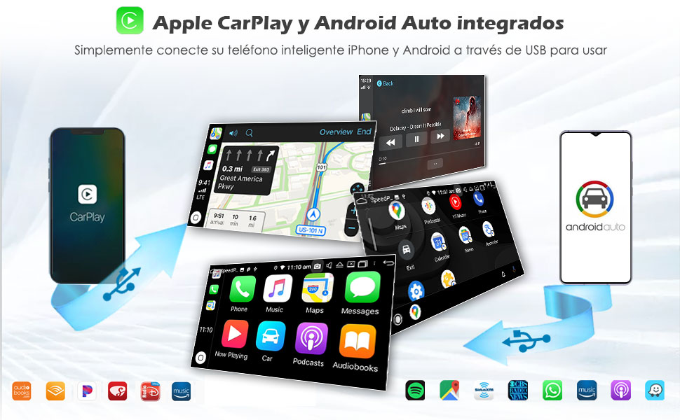 Integrados Apple CarPlay &amp; Android Auto