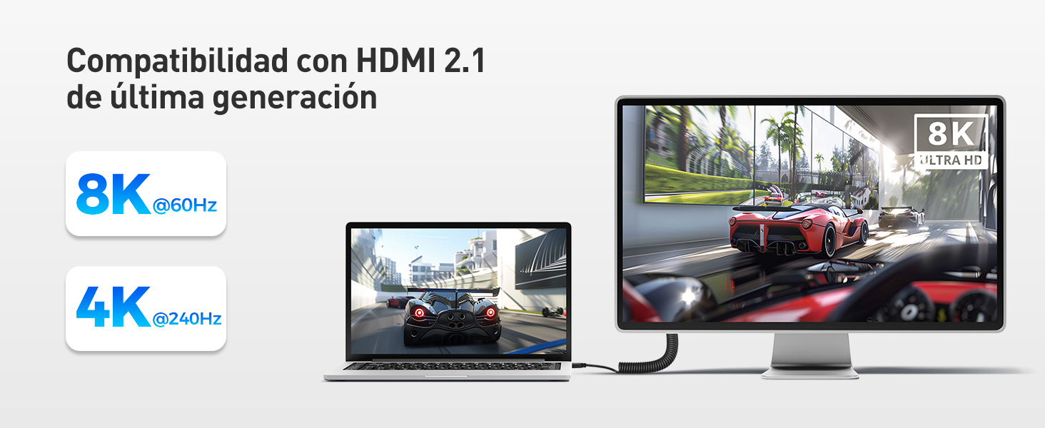 Cable Matters Coiled 8K HDMI Cable