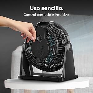 ventilador de sobremesa negro portable