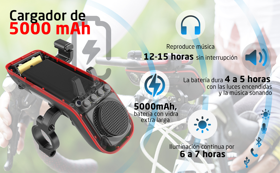 batería integrada de 5000 mAh