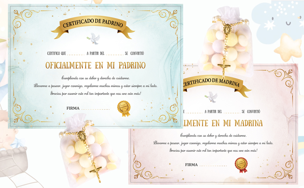 Certificado de Madrina y Padrino