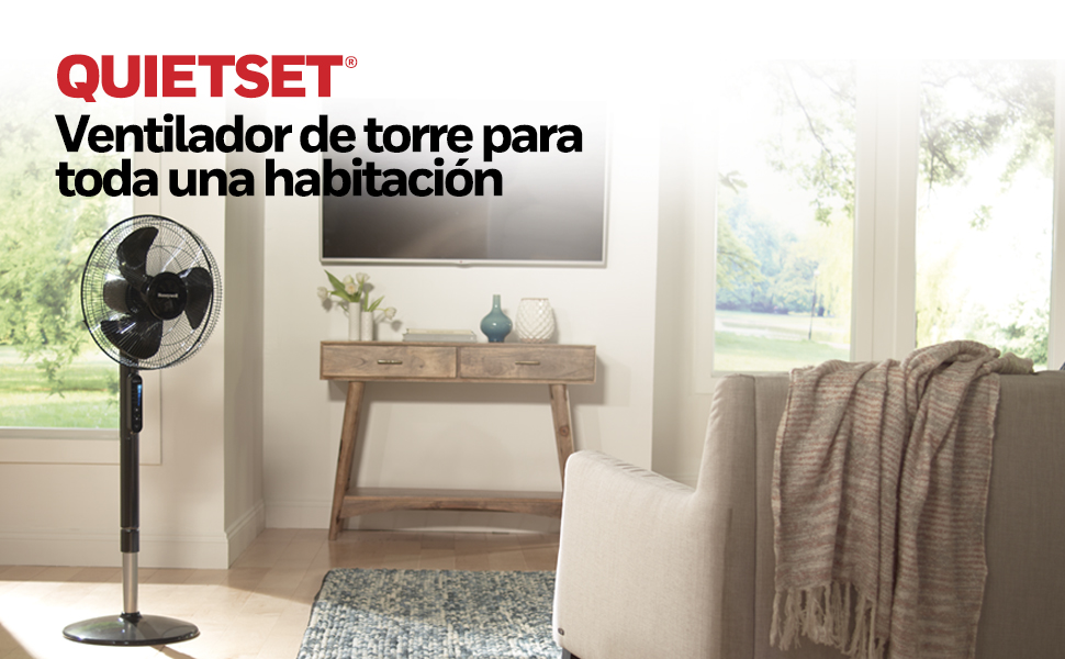 Honeywell; QuietSet; ventilador de pie; de torre; oscilante; tecnología de reducción de ruido;