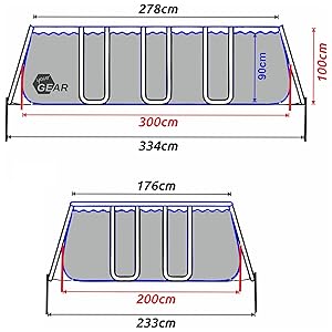 Pool 3 x 2 x 1 Schwimmbecken Planschbecken Stahlrahmenbecken