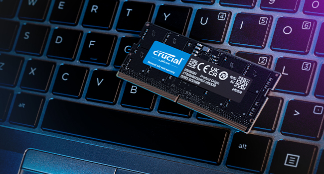 DRAM DDR5 Crucial para portátiles